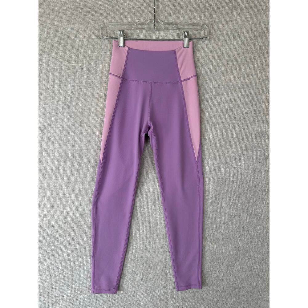 WILO the Label Leggings Ribbed Pink Purple Two Toned Colorblock Size XS - Picture 2 of 7